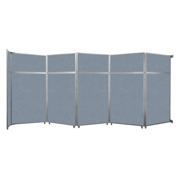 Operable Wall Folding Room Divider 19'6" x 8'5-1/4" Powder Blue Fabric